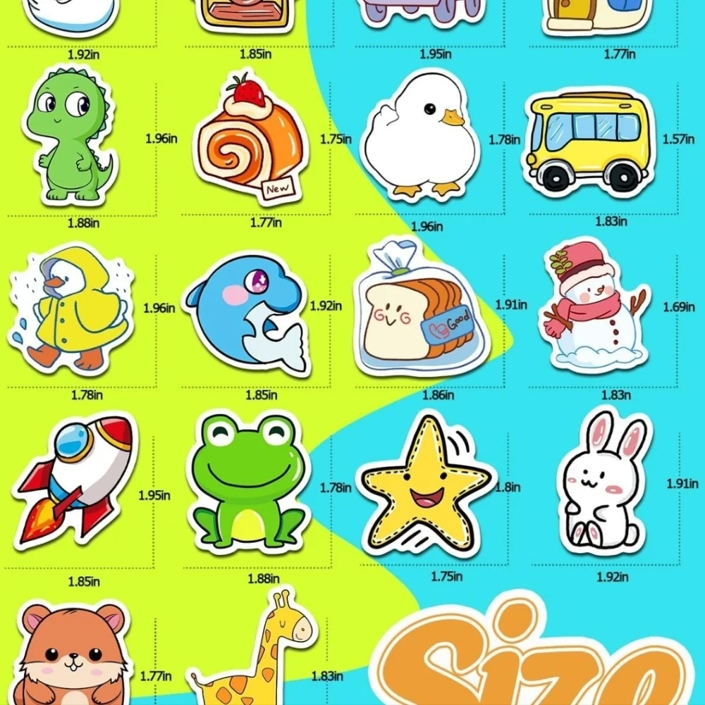 Colorful Animal and Object Sticker Set - 600 pcs